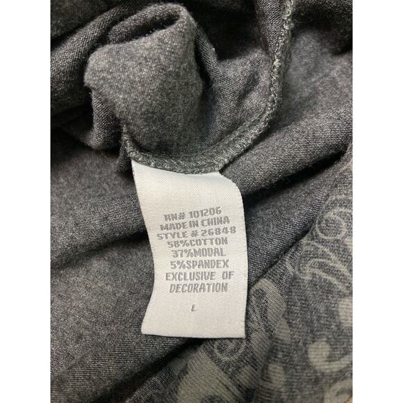 Soft Surroundings Turtleneck Lot Of 2 Floral Paisley Green‎ Grey Large - Picture 5 of 11